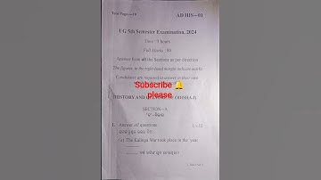 #+3 5th Semester 2024#history DSE-1#Berhampur University