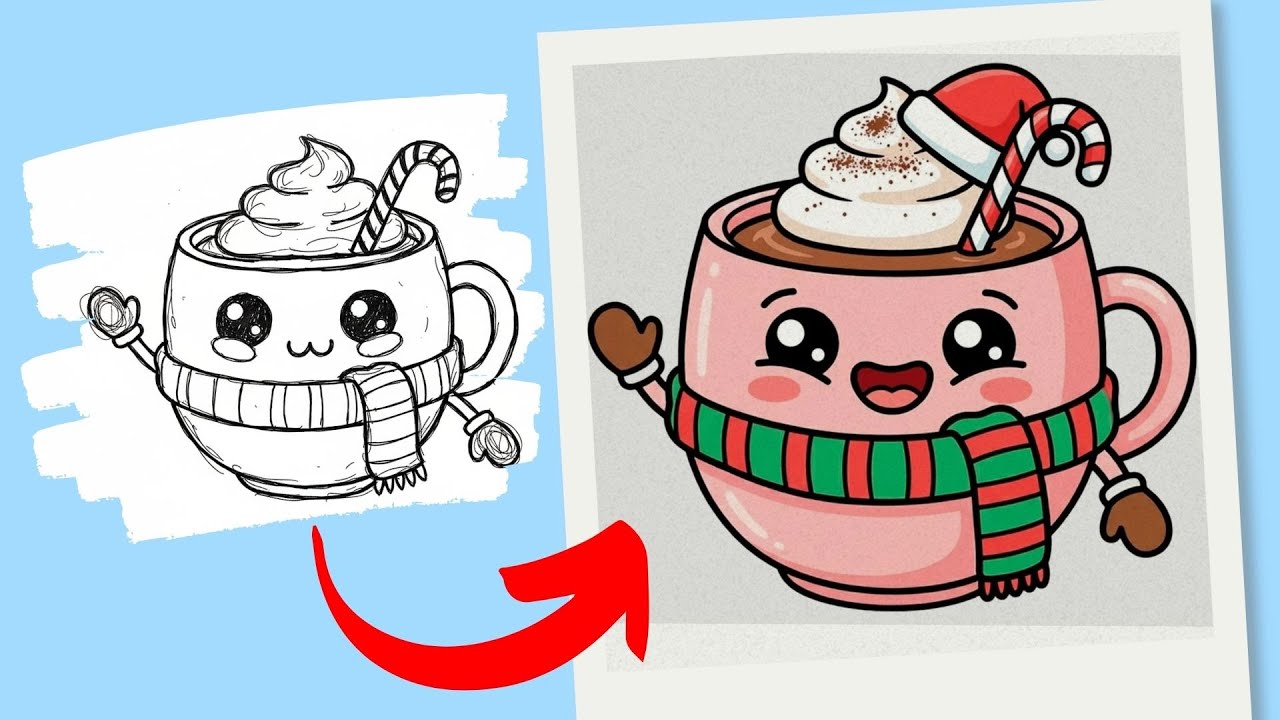 How to Draw Cute Choco Cup ☕🍫 | Easy Cute Drawing Tutorial