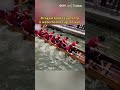 Dragon boats turn into a waterborne tug-of-war