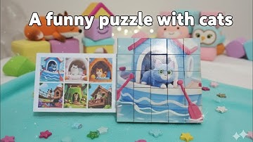 We will assemble a magnetic puzzle with a picture of a cat 🐈‍⬛  #puzzle  #magneticpuzzle #cat 