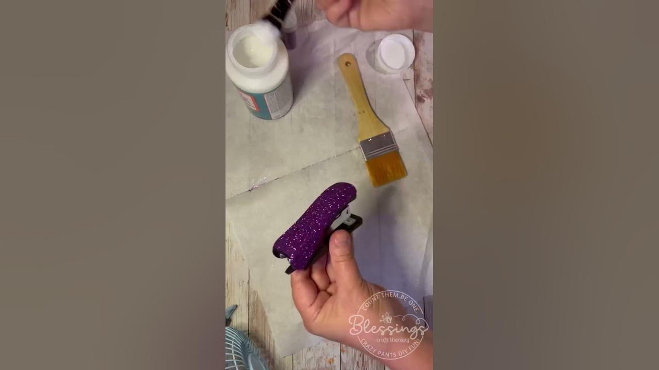 Diy glittered Dollar Tree stapler YouTube