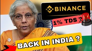 BIG NEWS : BINANCE REGISTERS IN INDIA ? ||