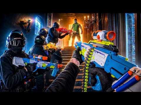 NERF WAR S.W.A.T. Bodycam BATTLE | Haunted House Raid