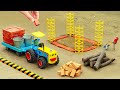 DIY Tractor Making Brick House Construction with Mini Concrete Mixer & Steel | HP Mini DIY Tractor