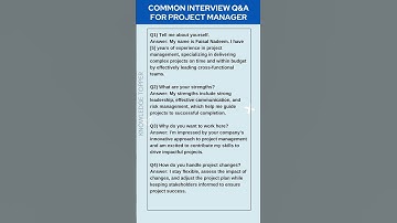 Most Common Project Manager Interview Questions and Answers