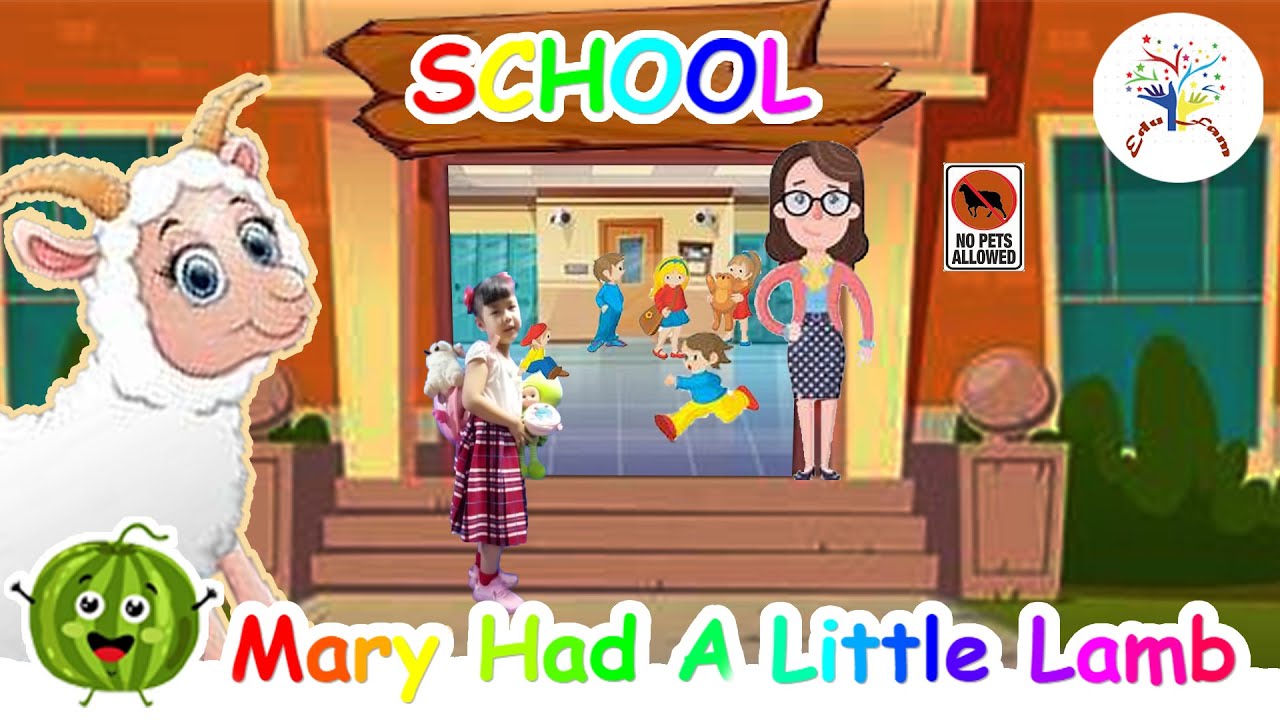 Mary Had A Little Lamb Cartoon || EduFam Nursery Rhymes & Kids Songs