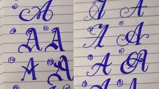 Writing A in 15 different styles using cut marker 605