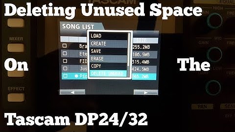 Deleting Unused Space On The Tascam DP24/32
