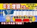 【2026年度最新早見表で社労士解説】年金額と年金額と手取り率。年金増額でも手取りはどうなる？
