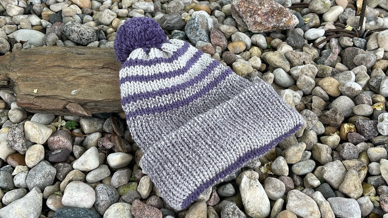 New Custom Designed Gray Pom Slouchy Beanie with Iridescent Roller-Scate. Pistil Designs | Halle Slouchy Beanie main image 2
