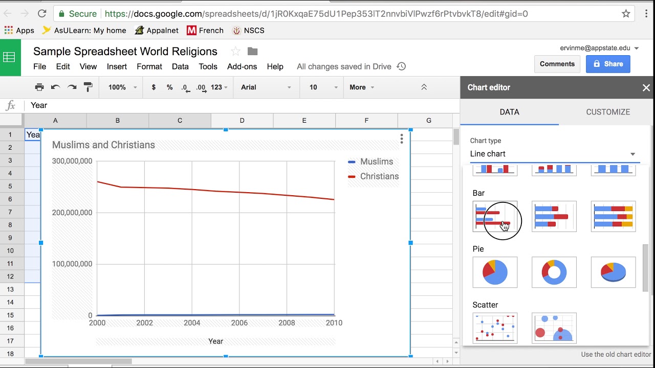 Google Sheets Multiple Item Bar Chart - YouTube
