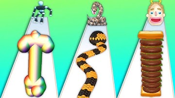 TALL MAN RUN vs SNAKE RUN RACE vs SANDWICH RUNNER Triple Gameplay NEW UPDATE 2023