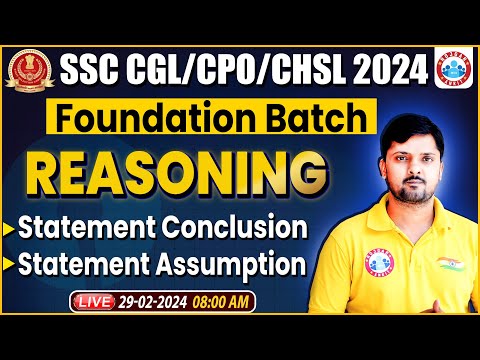 SSC CGL & CHSL, SSC CPO Reasoning, Statement Conclusion & Assumptions Reasoning Class Rohit Sir