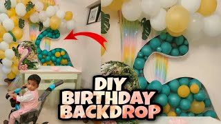 Diy Dino Balloon Mosaic | Birthday Backdrop