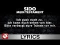 SIDO - MEIN TESTAMENT - AGGROTV LYRICS KARAOKE (OFFICIAL VERSION)