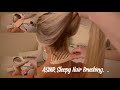 ASMR No Talking| Brushing & Playing with my friends hair on a stormy night | Intense Brushing sounds