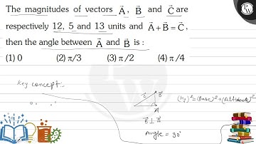 The magnitudes of vectors \( \vec{A}, \vec{B} \) and \( \vec{C} \) ...