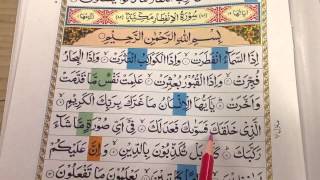 Surah Al-Infitaur with brief practical Tajweed