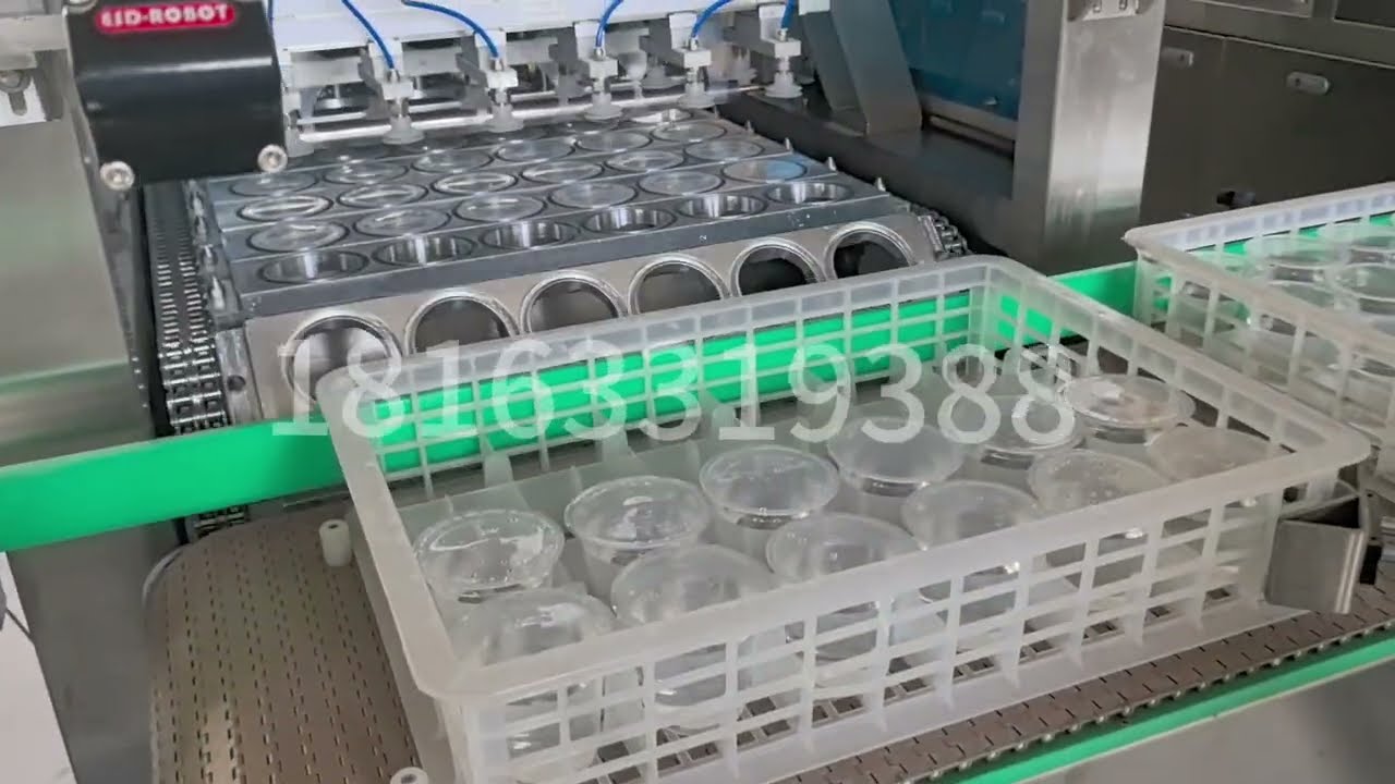 Plastic cup juice drink filling and sealing machine with automatic framing and sterilization line