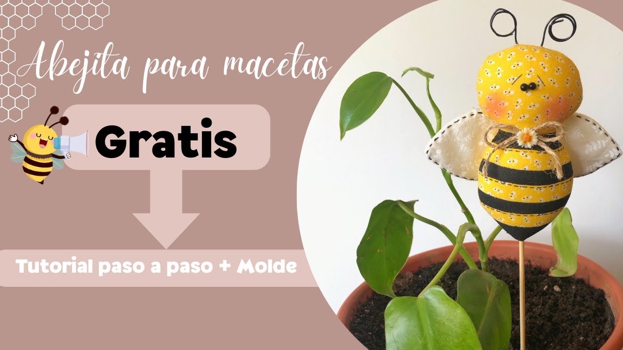 🌼🐝 ¡Crea una Encantadora Abejita de Tela para tus Macetas en Minutos! | Fácil y Rápido 🐝🌼