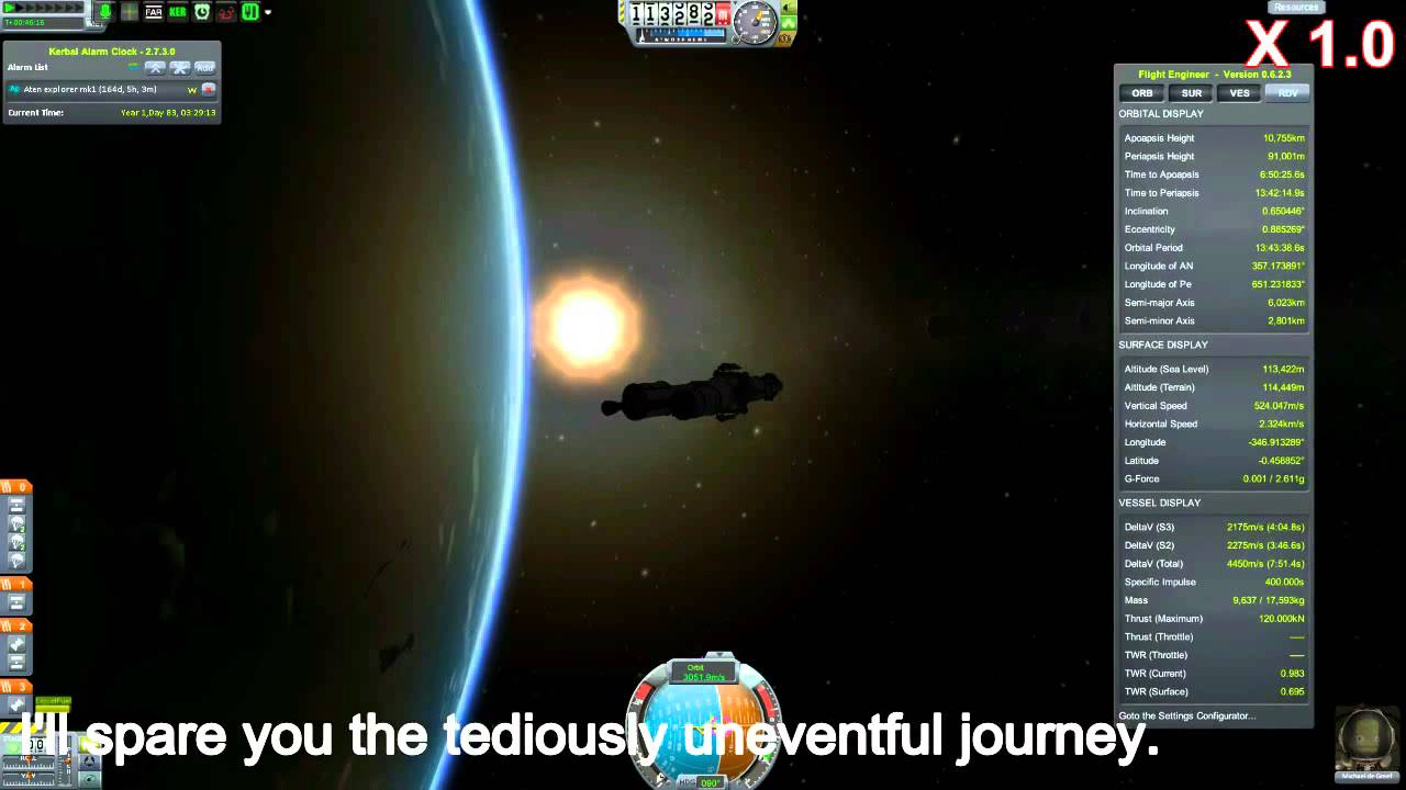 Kerbal space program - Mun landing and surprise Easter-egg (sped up)