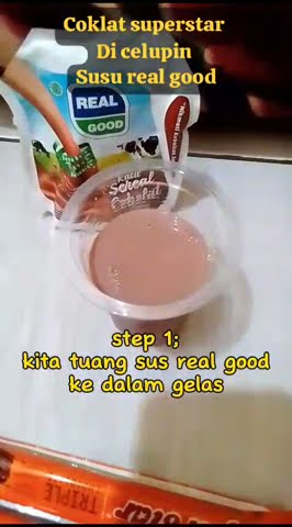 Coklat super star di celupin susu real good #coklatsuperstar #susurealgood #enak