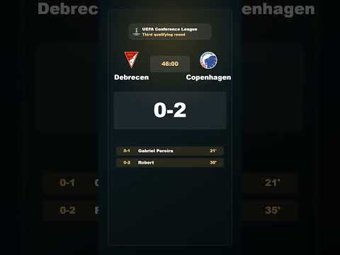Third qualifying round: Debrecen vs Copenhagen | UEFA Conference League | Results in 35 Seconds!