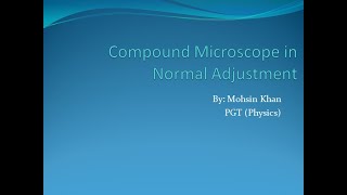 Compound Microscope in Normal Adjustment
