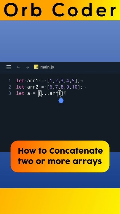 How to Concatenate Arrays in javascript | orb coder #shorts - YouTube