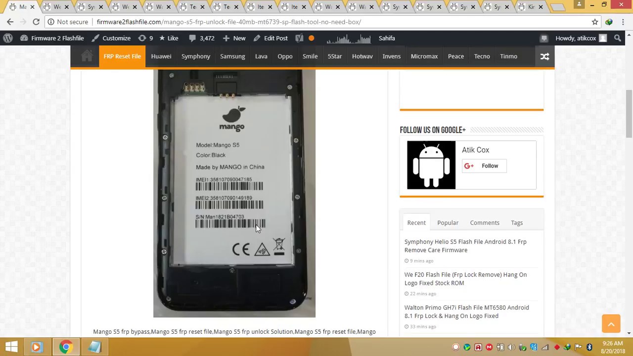 Mango S5 Frp Reset File MT6739 With 30MB File Only With SP Flash Tool