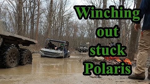 Winching out a stuck Polaris Ranger #utv #stuck #offroadrecovery #mud #polaris #polarisranger