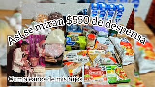 Así se miran $550 de despensa / festejando el cumpleaños de mis hijos 🥳