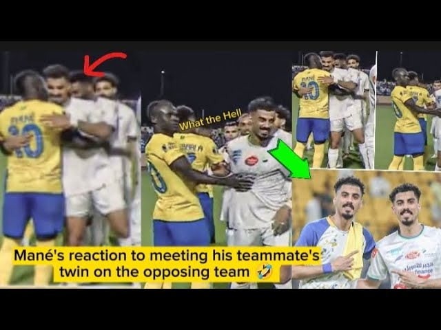 Sadio Mané's reaction to meeting his teammate's twin on the opposing team 🤣