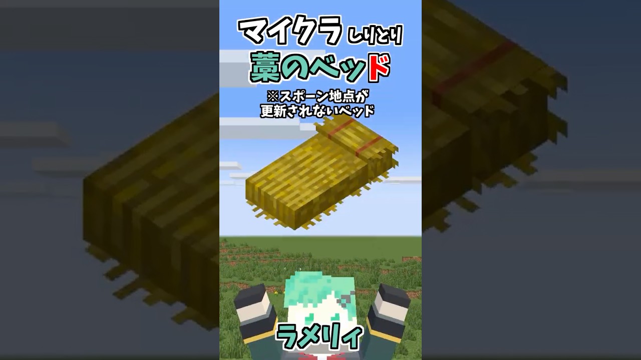 マイクラしりとり！藁のベッド編【クッション】【そらねこ】【マインクラフト】【マイクラアニメ】