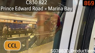 [SMRT][PER » MRB Shuttle] Alstom Metropolis C830 [822] - CC32 Prince Edward Road » CC33 Marina Bay