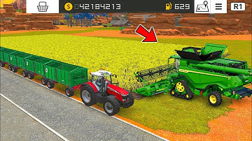 Wheat Harvesting & Make Trolley Big Row With Multiplayer In Fs 18 | Fs 18 Gameplay | Timelapse