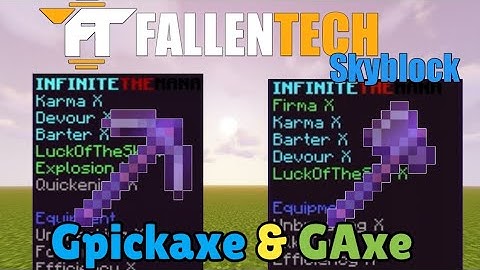 How to make OP pickaxe and Axe in Fallentech Skyblock | FallenTech Tutorial #2