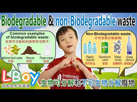 學習中英文 | 生物可分解和不可生物分解廢物 | Biodegradable and Non Biodegradable waste | 英文單詞 | 英文口語 | 兒童英語 | 学习英语