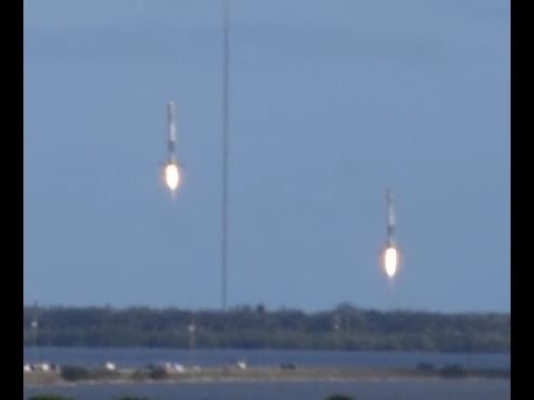 SpaceX Falcon Heavy Landing - Sound of Sonic Booms