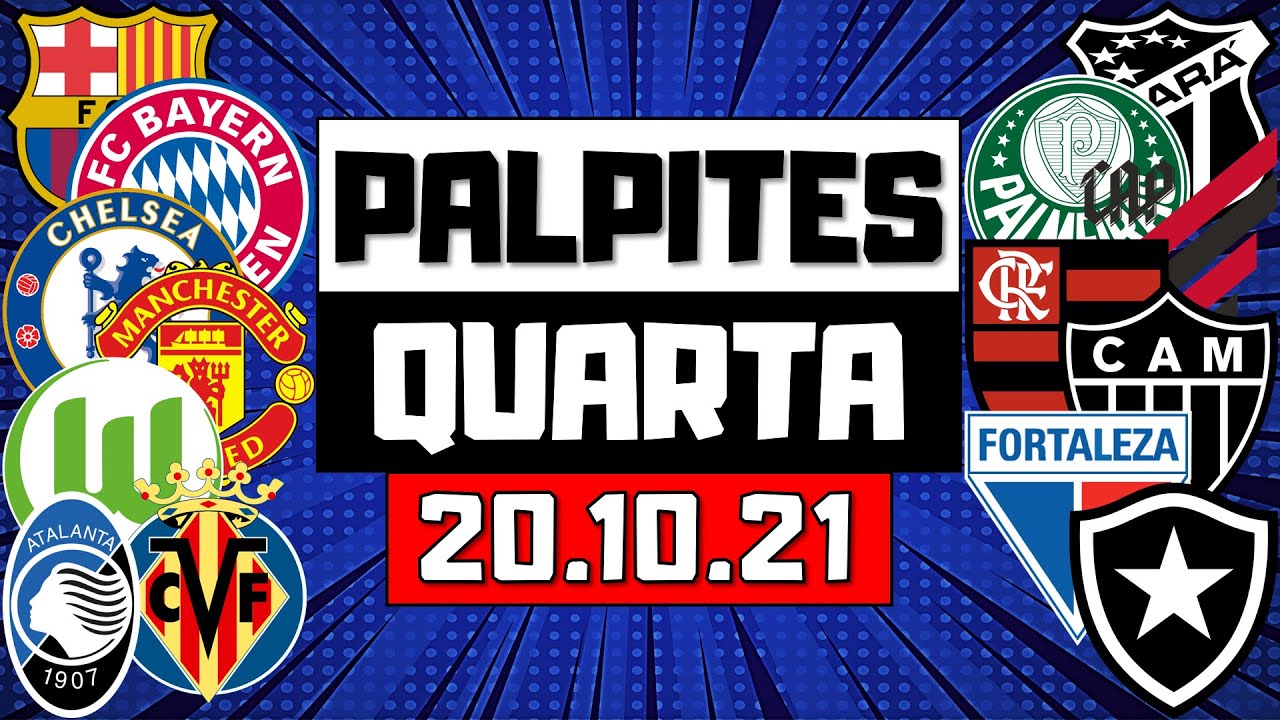 PALPITES DE FUTEBOL PARA QUARTA-FEIRA DIA 20/10/2021 + PLACAR EXATO