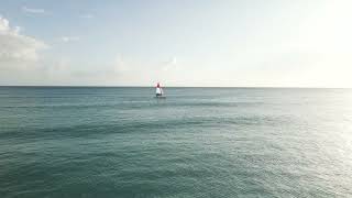 BRoll Nature. View of the sailing sailboat on the sea