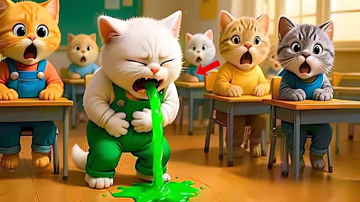 🤮🍏 The Kitten Ate a Strange Apple… Then Chaos Broke Out in Class! #aicat#catshorts#cat