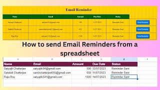 How to send Email Reminders from a spreadsheet