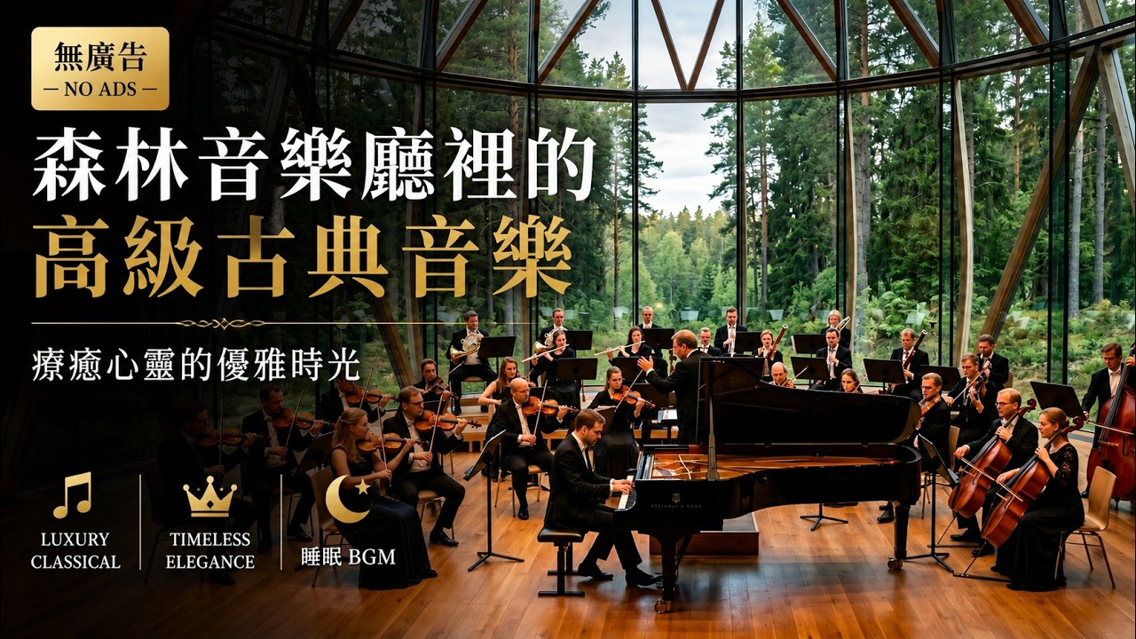 【無廣告】森林音樂廳裡的高級古典音樂 🌲 Luxury Classical • Timeless Elegance • 睡眠 BGM