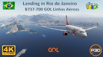 P3D V5 - A Passenger Life -  Landing in Rio de Janeiro  Santos Dumont - GOL Linhas Aéreas - B737 700