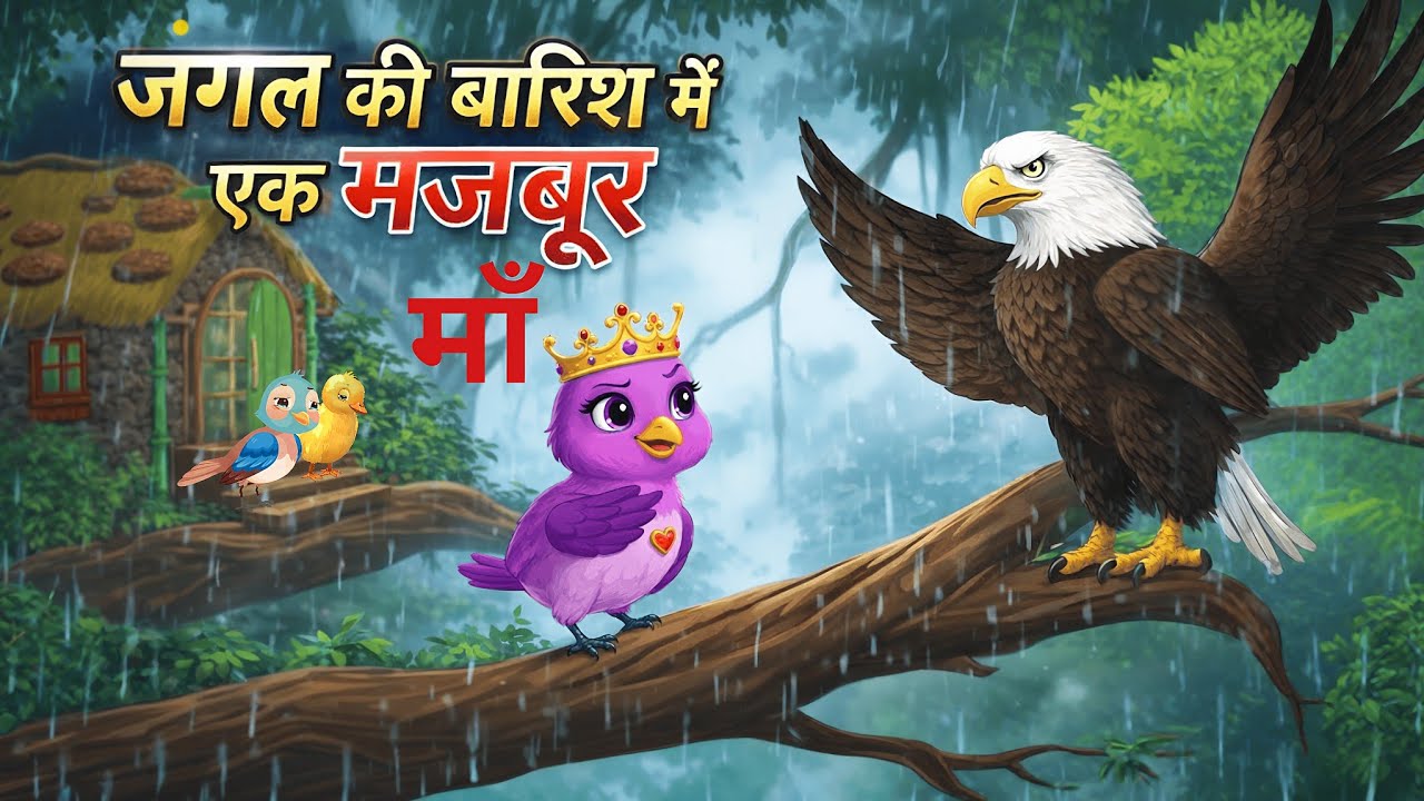 मजबूर चिड़िया की कहानी || jungle me chidiya ki kahani ||चिड़िया मां ने बचाया अपने बच्चों को || मोरल 