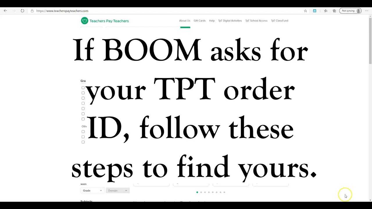 How to find your Purchase ID on TPT in order to redeem your BOOM deck ...