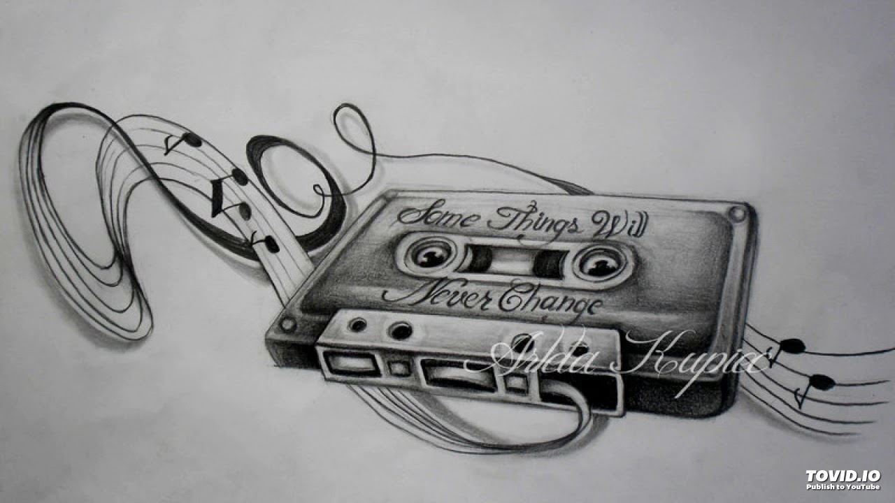 Кассета рисунок карандашом