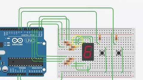 contador ascendente y descendente simulado en tinkercad con arduino uno