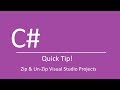 How to zip  unzip visual studio projects